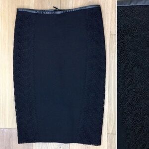 ZARA Bodycon Pencil Skirt Lace Faux Leather